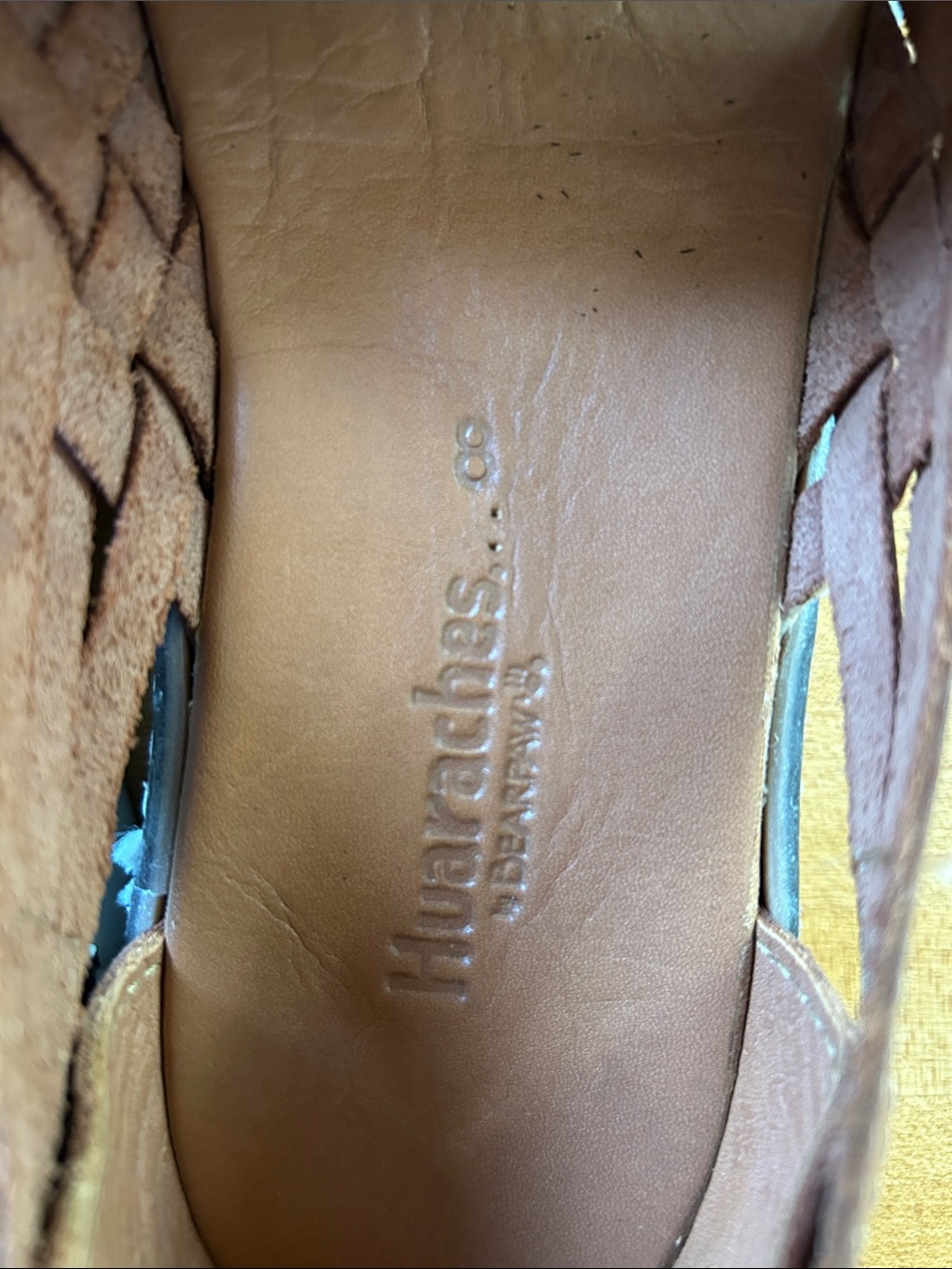 Women’s Brown Woven Leather Huaraches by BearPaw - Picture 3 of 5